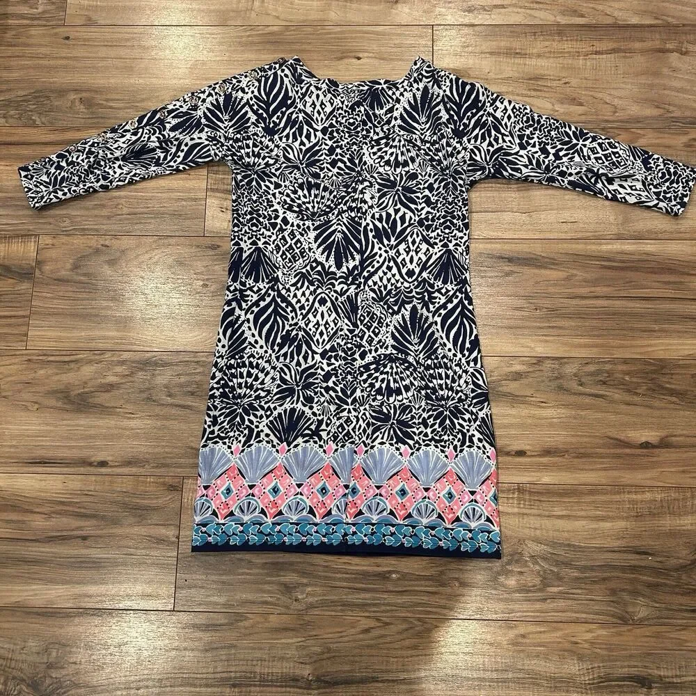 Lilly Pulitzer Vivvy Dress High Tide Navy Color Women's Size XXS Preppy Coastal